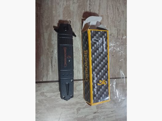 Neues Browning Messer Stainless Steel Knife Schwarz stabiles Klappmesser mit Spitze zum Scheiben einschlagen 