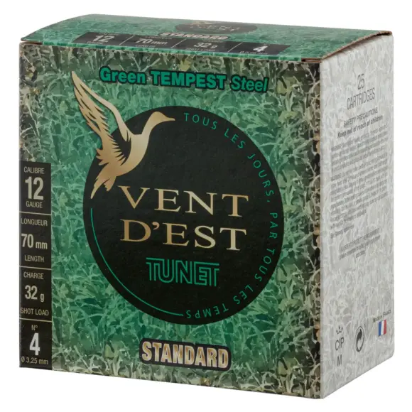 Cartridge Tunet Vent d'Est Steel Standard Black Tempest Caliber 12/70, image 5 of 10