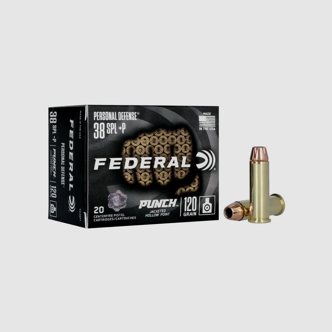 Federal Personal Defense Punch .38 Special 120GR JHP 20 cartridges