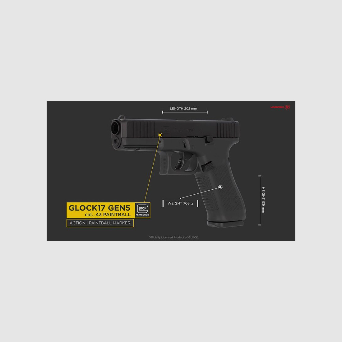 T4E RAM T4E Pistool Glock 17 in kaliber .43