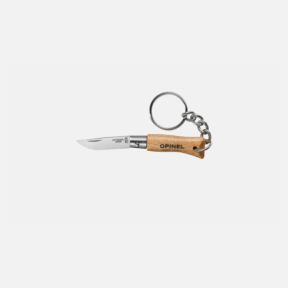 OPINEL PORTE CLE N°2 HÊTRE INOX