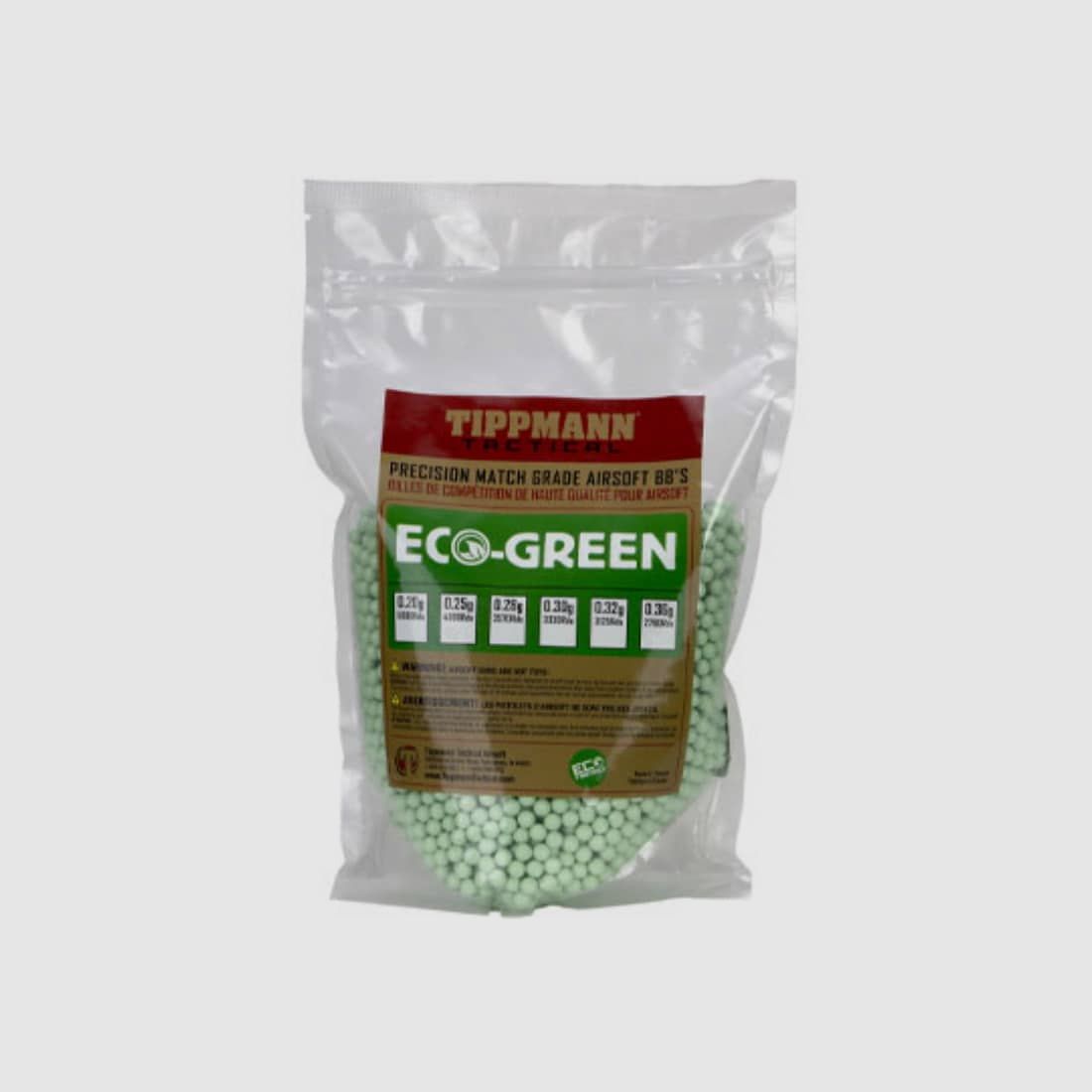 Tippmann 6mm Airsoft BIO BB's 0.28g sacco da 1kg / Verde chiaro (3570 pz)
