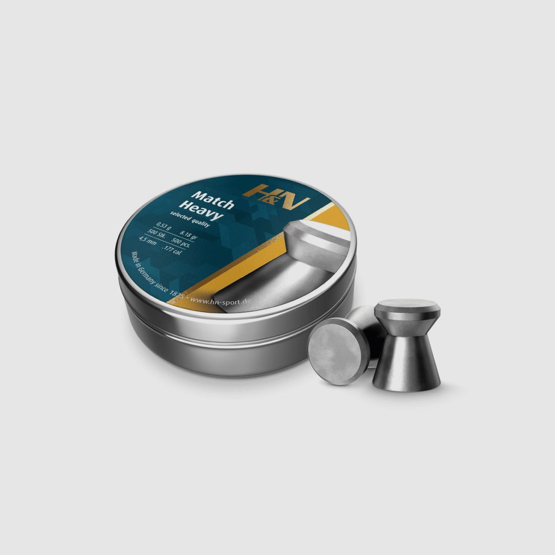 Flachkopf Diabolos H&N Match Heavy Kaliber 4,5 mm 0,53 g glatt 500 StĂĽck