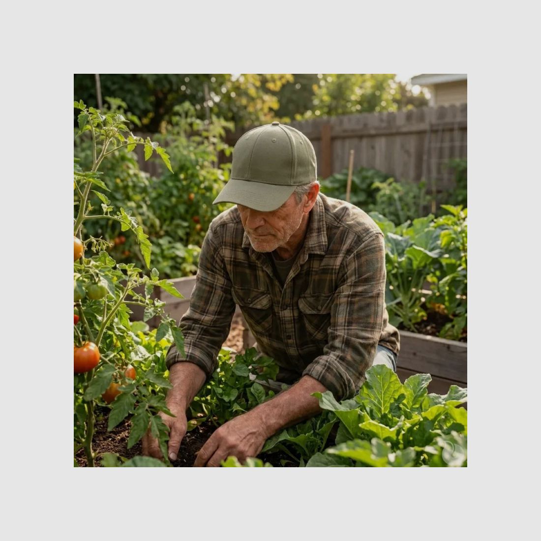 Green cap with rigid visor in cotton - one size, image 3 of 8