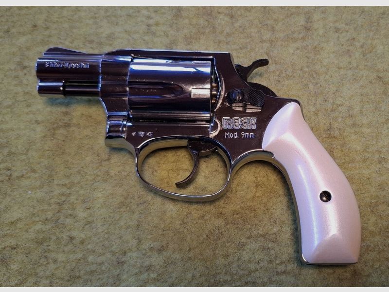 Sammler aufgepasst! Schreckschuss-Revolver Reck Chief Special Chrom (PTB 503), neuwertig ungeschossen einzigartig