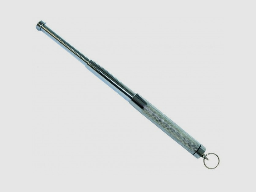 Mini bâton télescopique 12" avec porte-clés - Argent