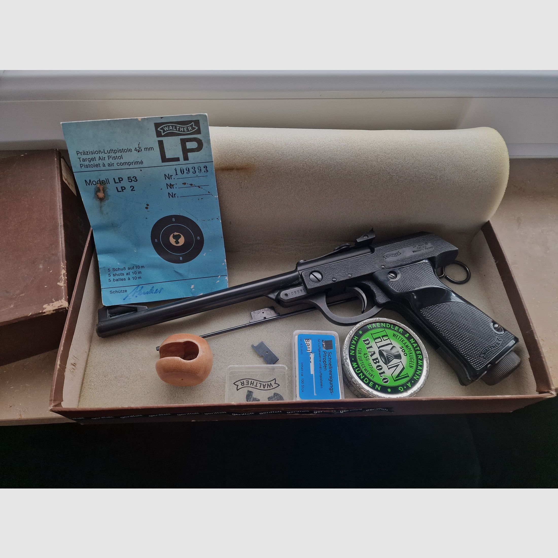 Air pistol Walther Model LP 53 with accessories and box