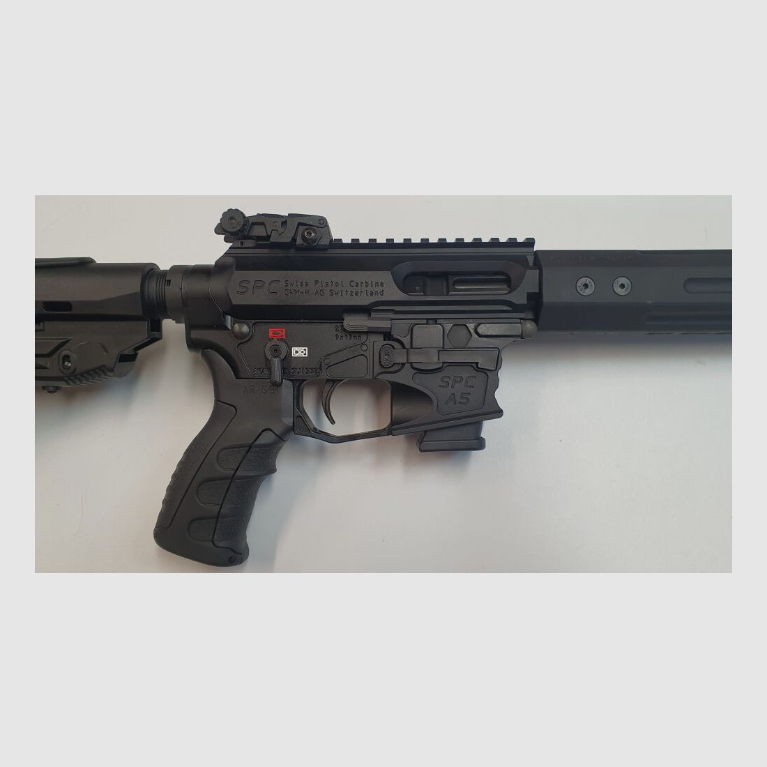 GWMH AG Selbstladebüchse GWMH SPC-SPORTER A5 17" (SWISS PISTOL CARBINE) BLACK Kal.9x19 AR15 Glock Magazin