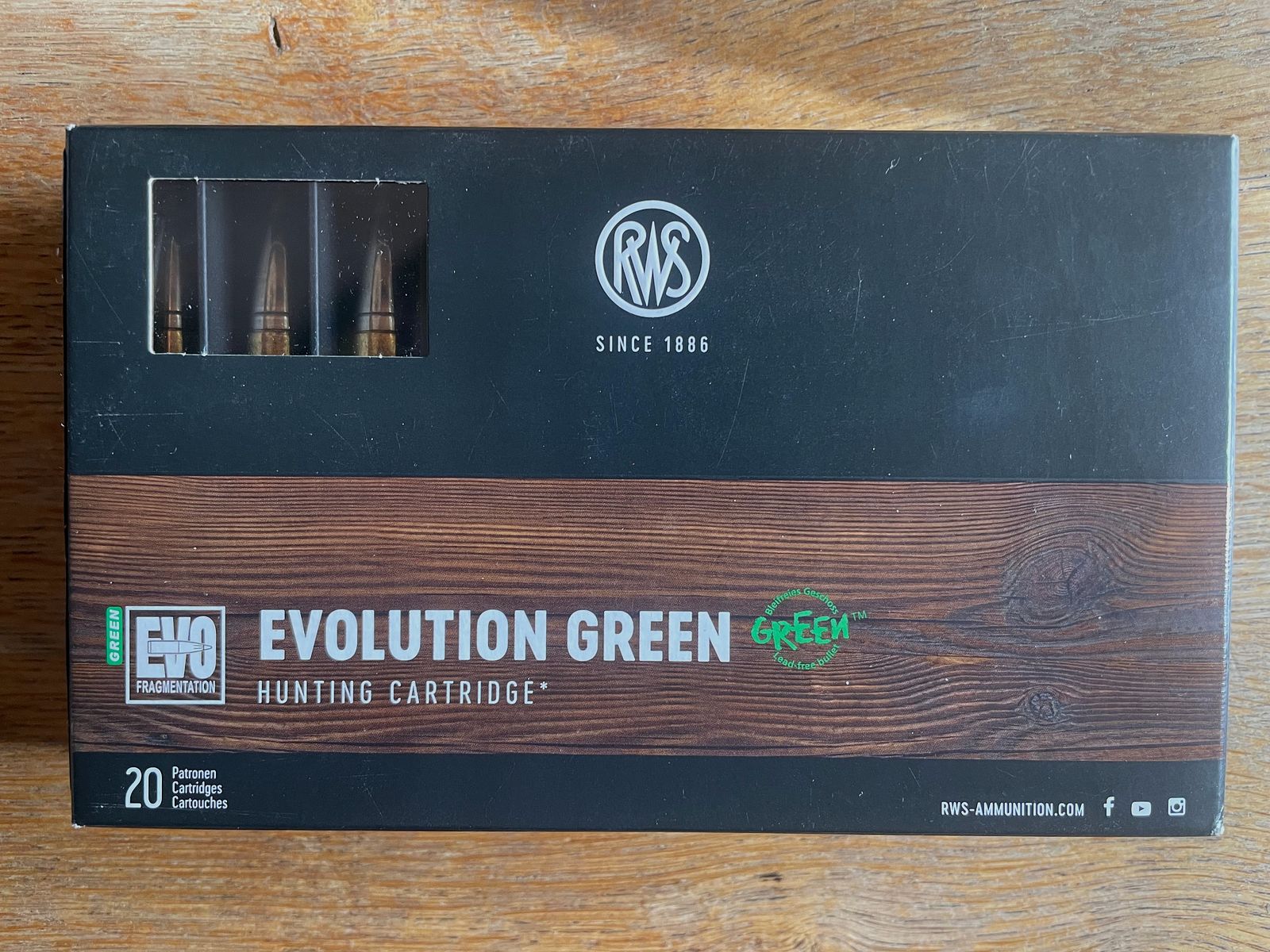 RWS Evo Green 9.3x62 11,9g/184gr cartucho de caza - 37 piezas