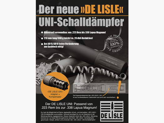 DE LISLE Uni-Schalldämpfer AR15 AR10