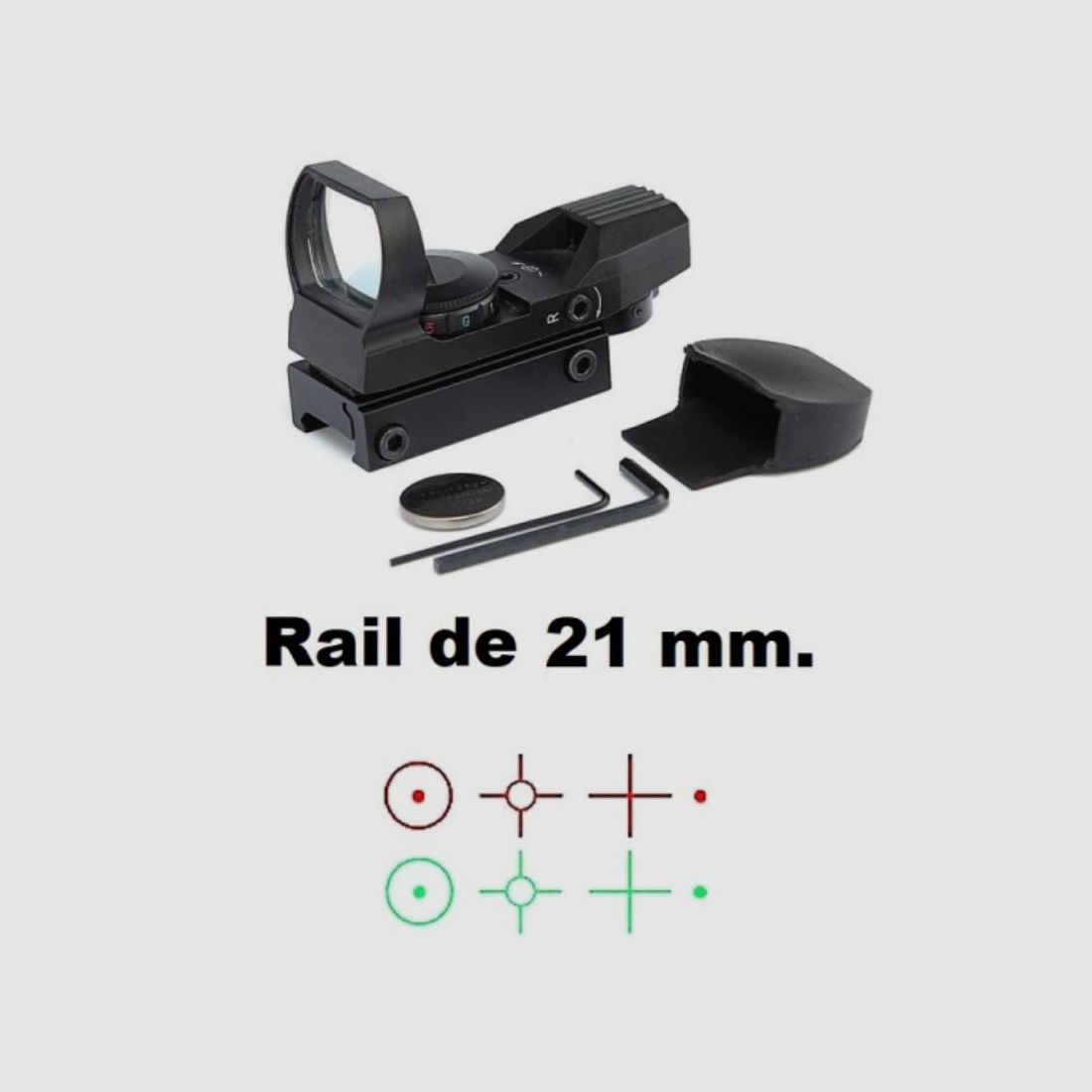 Elektronisch Richtkijker Zasdar Type Samurai 1x22x33 mm – Rood/Groen Picatinny Rail