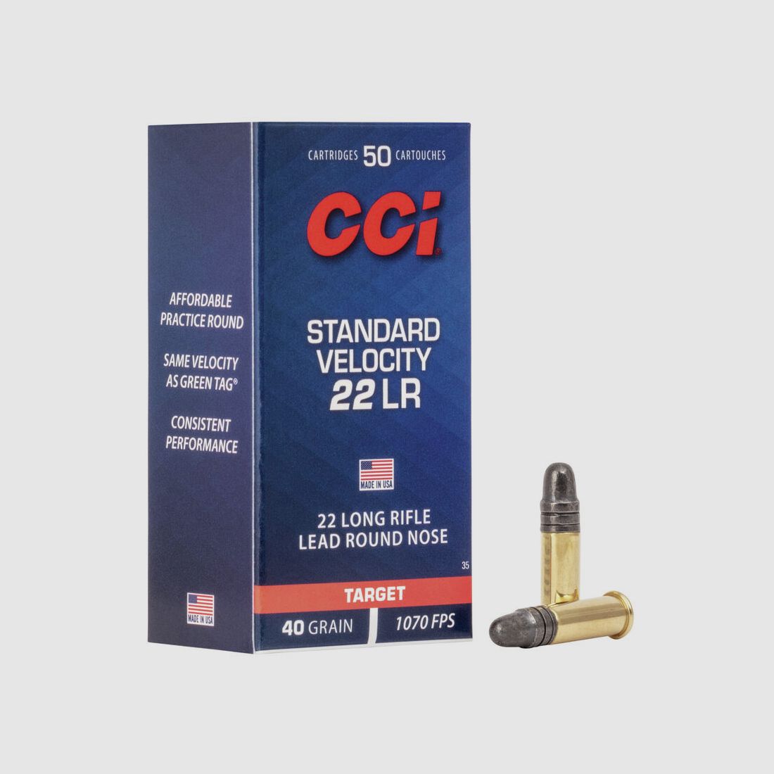 CCI Standard Velocity .22 LR 40GR LRN 50 cartridges