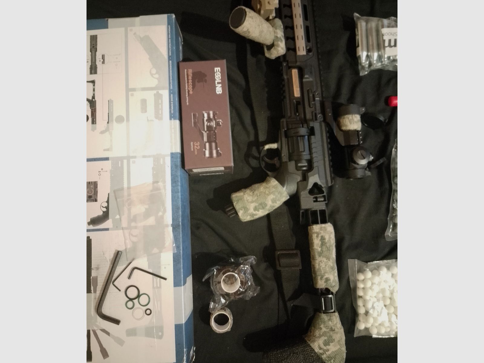 Update Mega Set! T4e HDR50 Tactical Rifle Kit Rot Grün Punkt Tracer Kugeln RAM Paintball Markierer Cal .50 laser Lampe CO2 Kapseln Anschlagschaft carbine Pfefferballs 