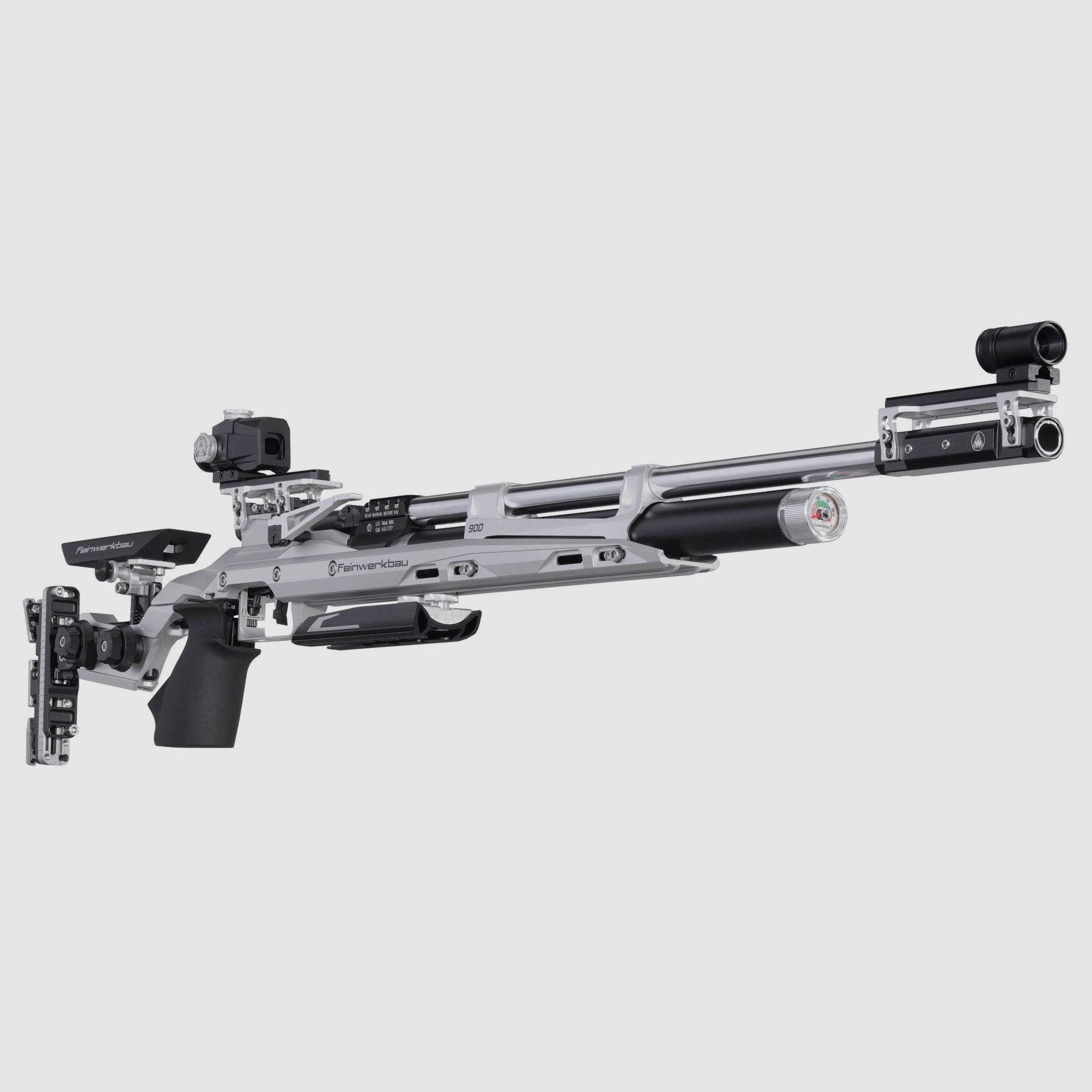 Feinwerkbau 900 poignée en aluminium argentée taille M pour droitier carabine à air comprimé de match, image 2 sur 3
