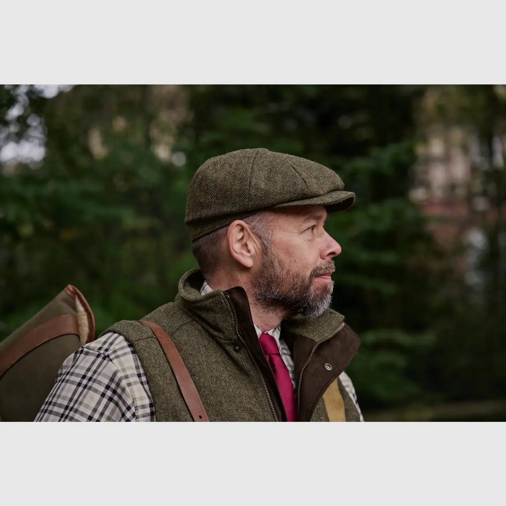 Härkila Kenmore Cl. baker boy cap, forest green/herringbone, image 4 of 5