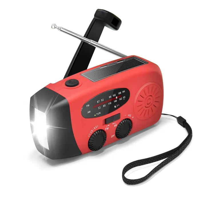 Crank radio FM/AM with power bank and solar charging, image 7 of 10