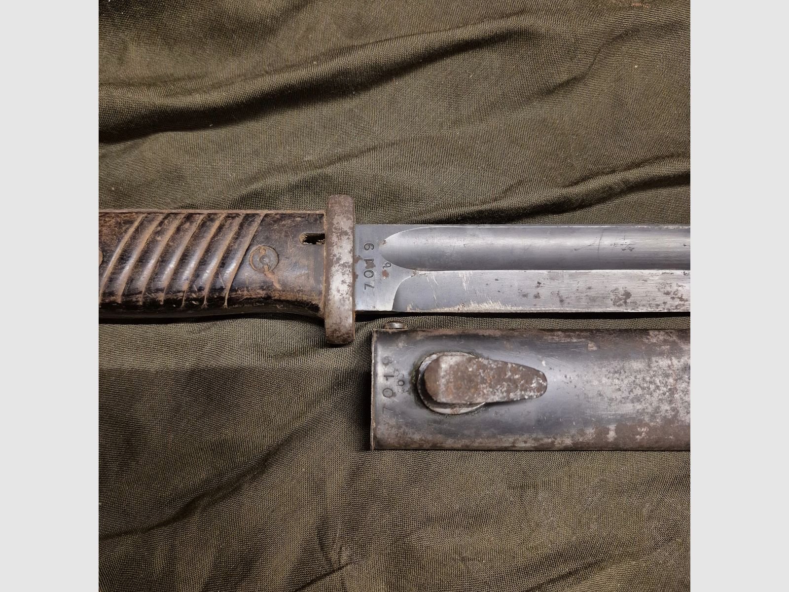 Bajonett für k98 - Bajonett und Scheide nummerngleich 