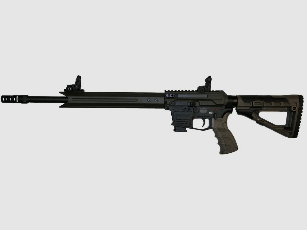 GWMH Selbstladebüchse GWMH SPC-SPORTER A4 17" (SWISS PISTOL CARBINE) OD-GREEN Kal.9x19 AR15 Glock Magazin