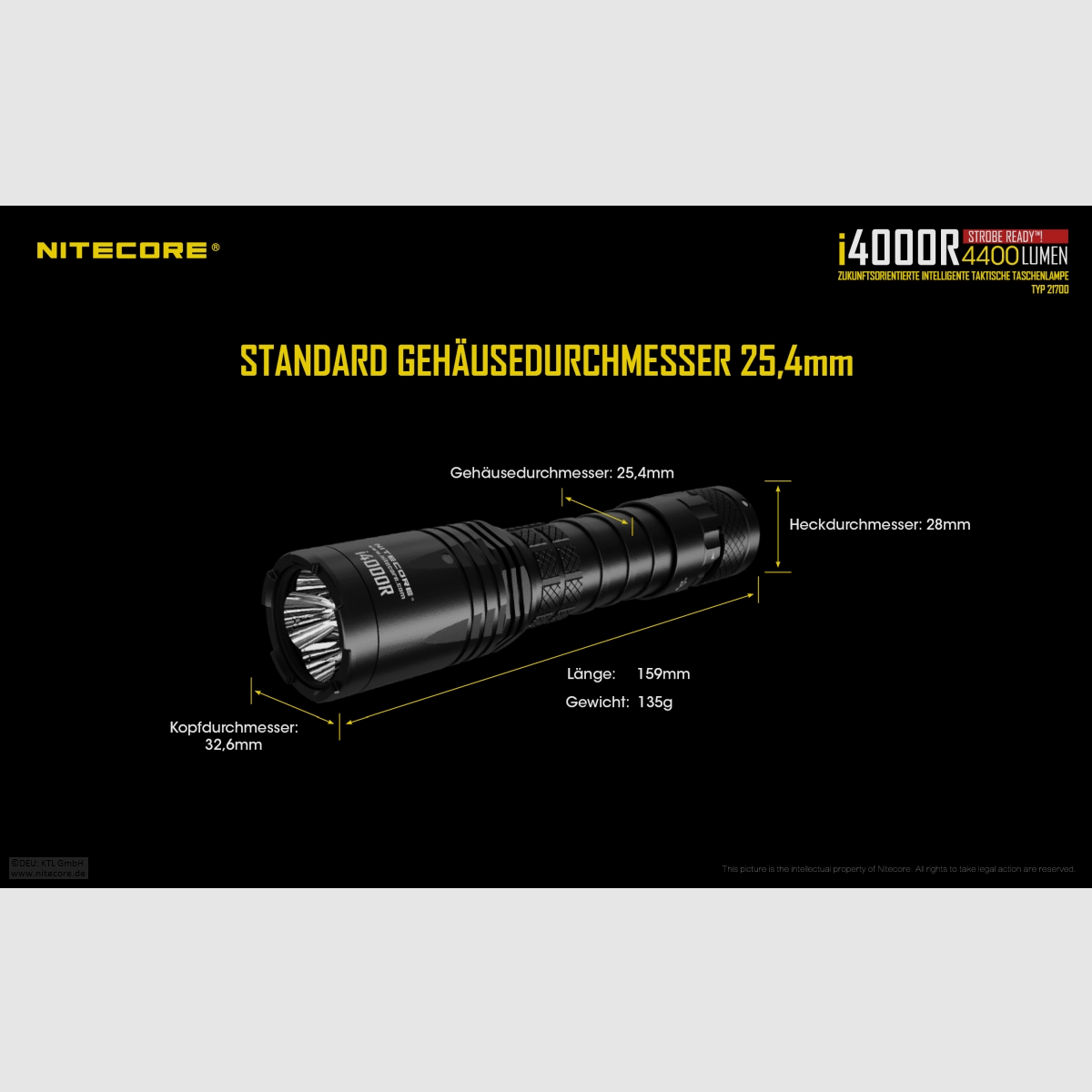 Nitecore I4000R flashlight i4000R 4400 lumens