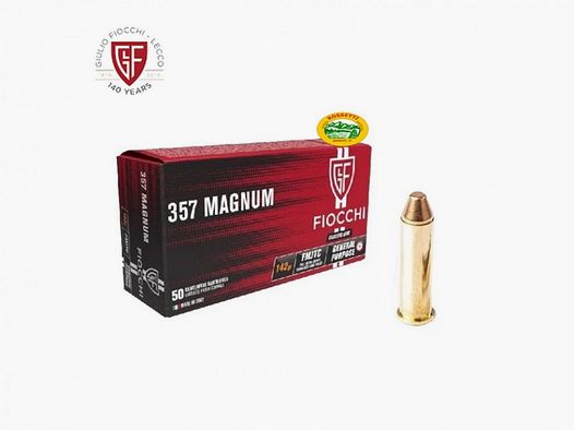 FIOCCHI Munition Kal.357 Mag FMJTC 142gr. Packung 50 Stück.