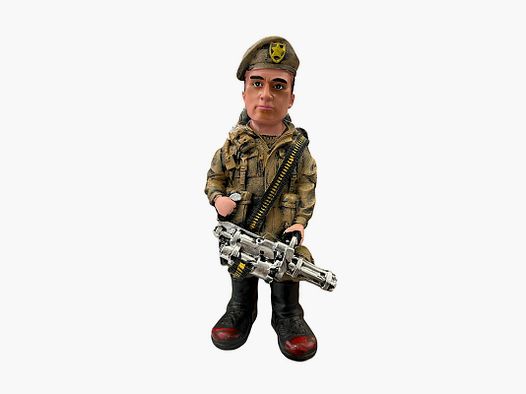 STATUETTA SOLDATO AMERICAN CORPS MINIGUN 29CM