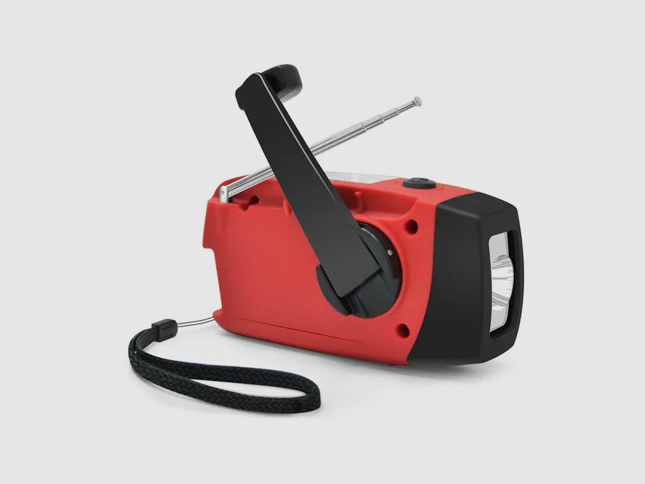 Kurbelradio FM/AM mit Powerbank und Solaraufladung