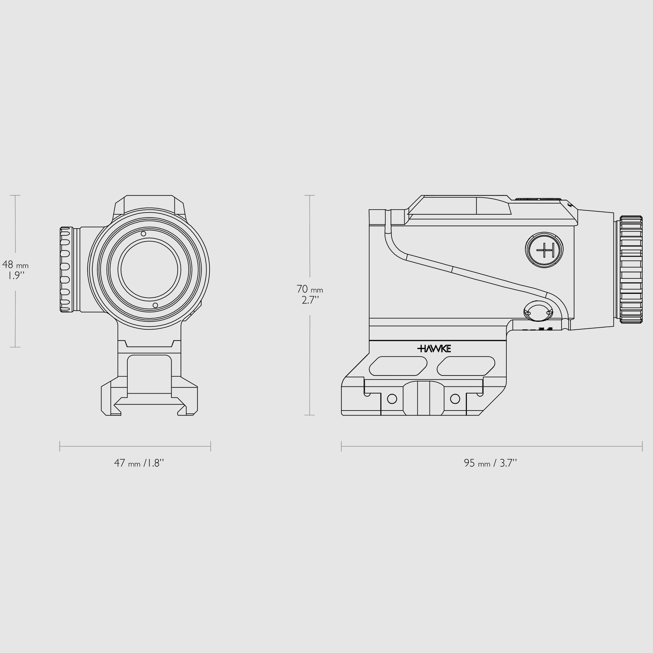 HAWKE Rotpunktvisier 12058 PRISM SIGHT 6X36 5.56 BDC DOT ABSEHEN