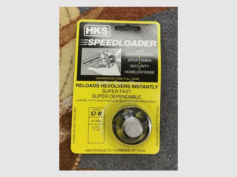 HKS Speedloader Mod. 57M, f. S&W N Rahmen Revolver M57, 58, 657, cal. .41 Remington Magnum