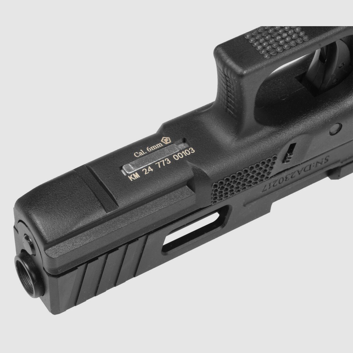 P02 GBB Airsoft Pistol with Grip Stippling in Black | Delta Armory