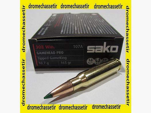 Boite 20 cartouches SAKO 308 Winchester 165 grains GAMEHEAD PRO