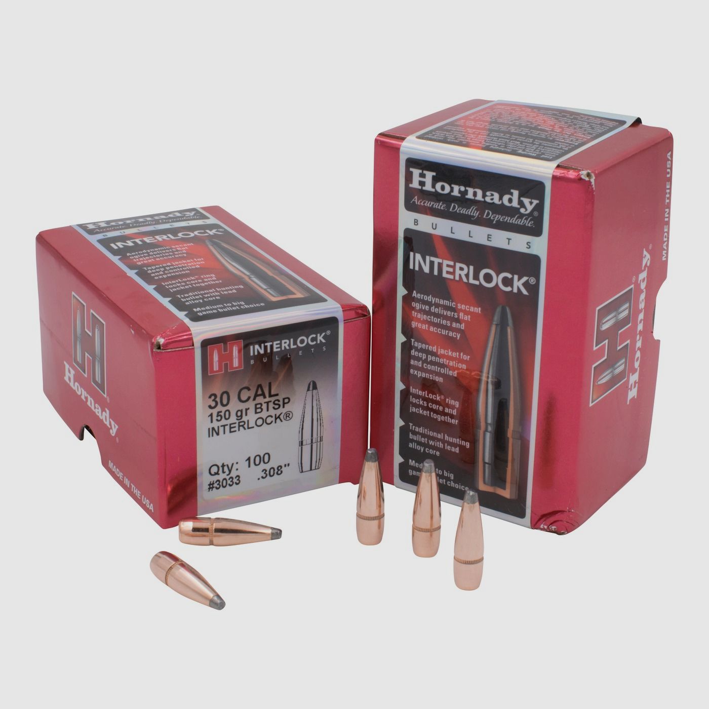 Hornady BULLETS .30/.308 150GR INTERLOCK SP BT – 100 Stk.