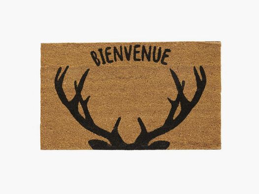Lovergreen Outdoor Motiv Kokosnuss-Fumatte Hirschgeweih + Schriftzug Bienvenue