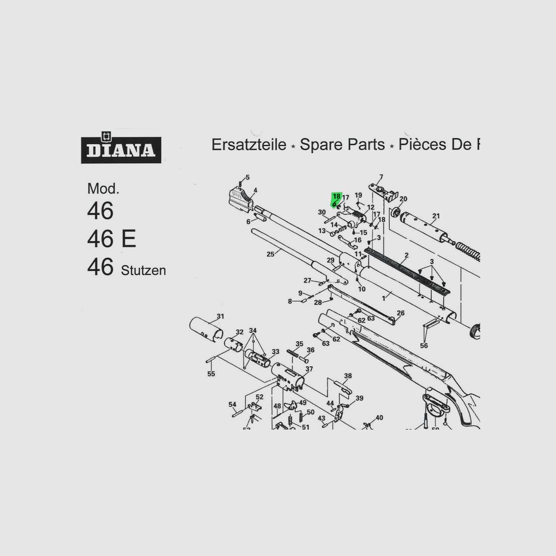 O-Ring fĂĽr Laufdichtung fĂĽr Luftgewehr Diana 46 Modelle, Ersatzteil