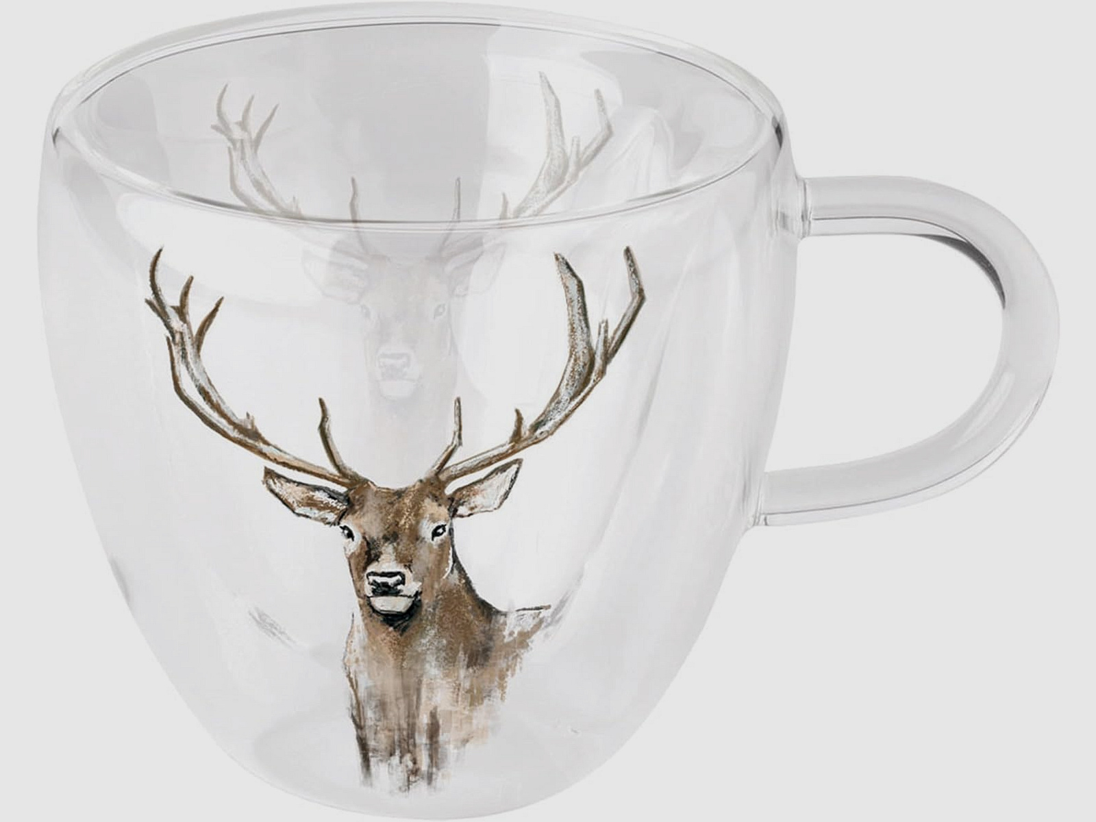 Glas-Tasse 'Antlers' - Hirsch