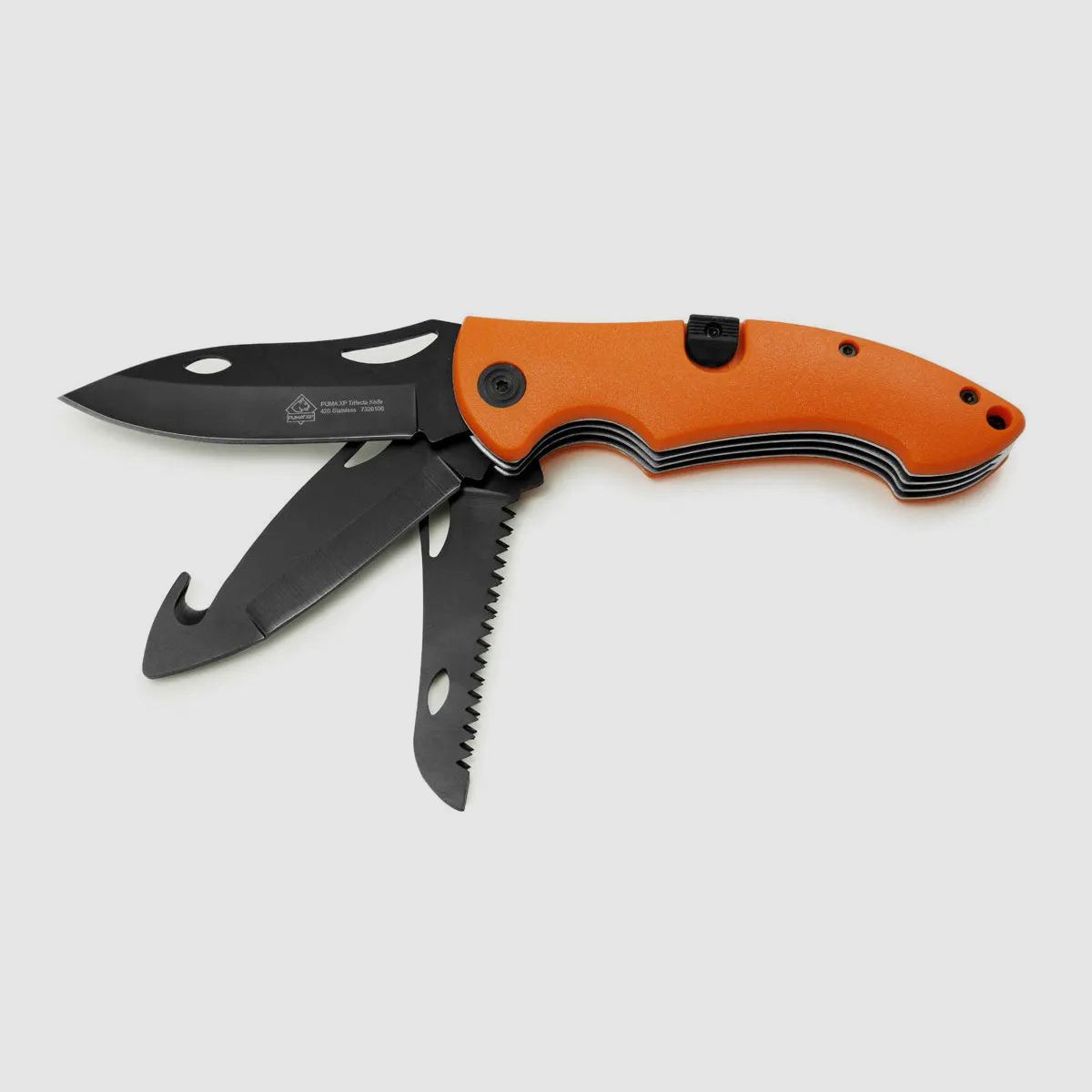 PUMA XP Trifecta Couteau Pliant à 3 Lames, orange