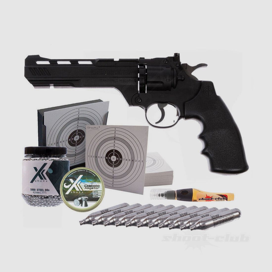 Crosman	 Crosman Vigilante Co2 Revolver 4,5 mm Kugelfang Set