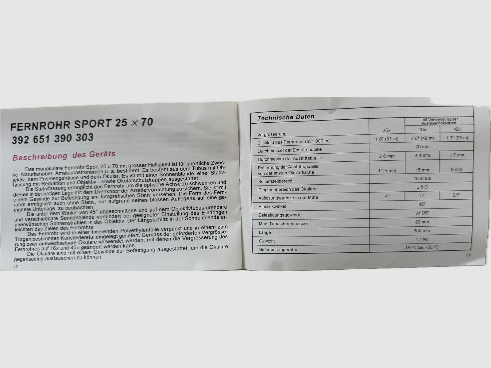 Meopta Sport 25×70 Spektiv