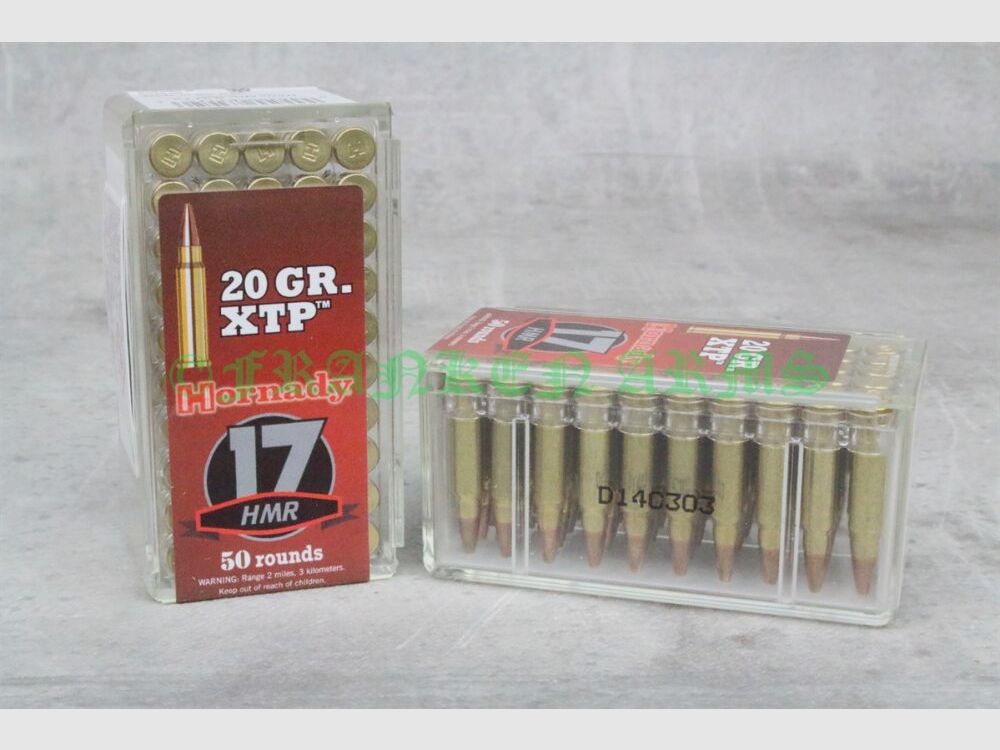 Hornady .17HMR XTP 20gr. 1,3g 50 pièces prix dégressif