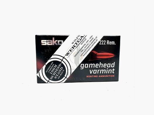 Sako Gamehead Varmint .222 Rem. SP 2,6g/40grs