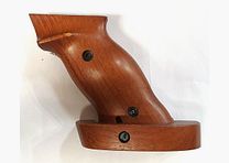 Cubierta de agarre desconocida para pistola, fabricante desconocido y modelo asociado, madera, izquierda