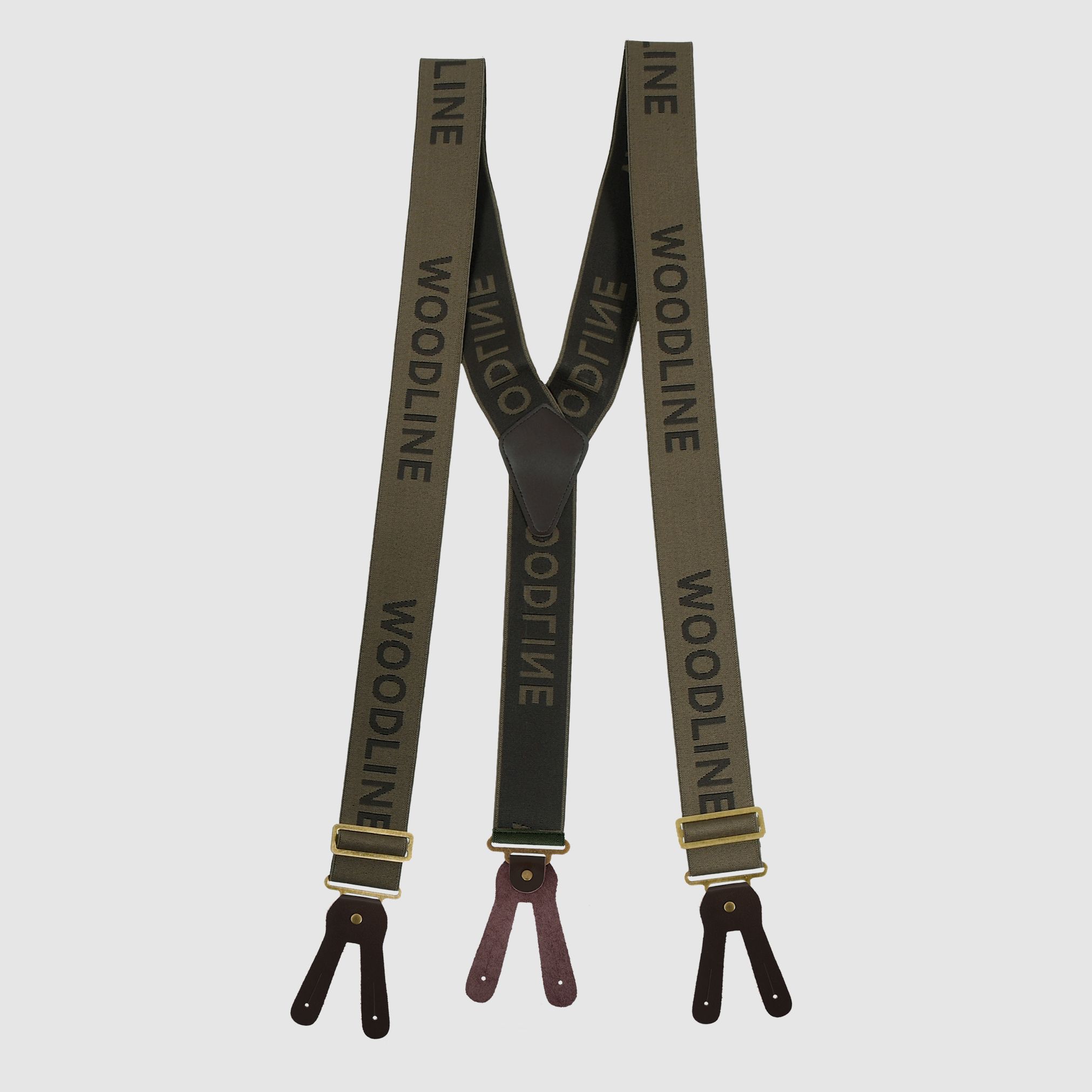 Woodline Hosenträger Riemen Braun/Grün 50 mm