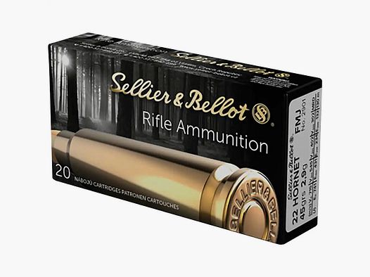Sellier & Bellot 45grs FMJ 20PCS .22Hornet