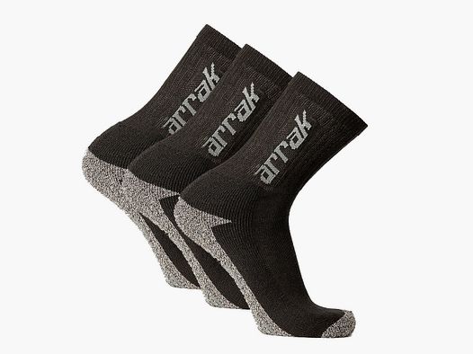 Arrak Outdoor Work Socken Schwarz 3er-Pack 41-43