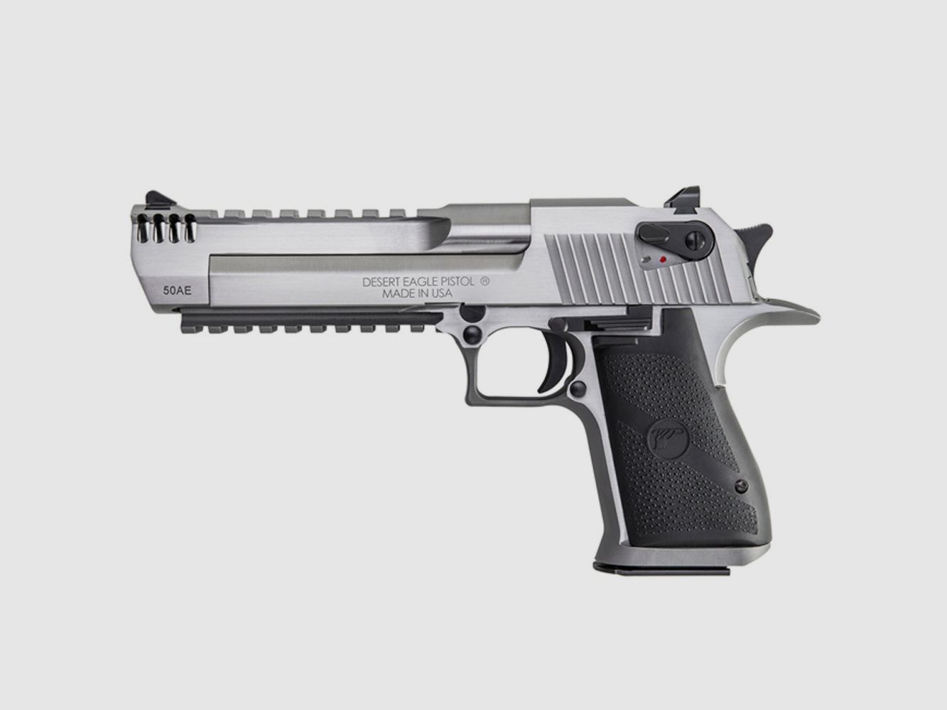 Pistola Magnum Research Desert Eagle XIX cal. .50AE, acciaio inossidabile, rail picatinny e freno di bocca