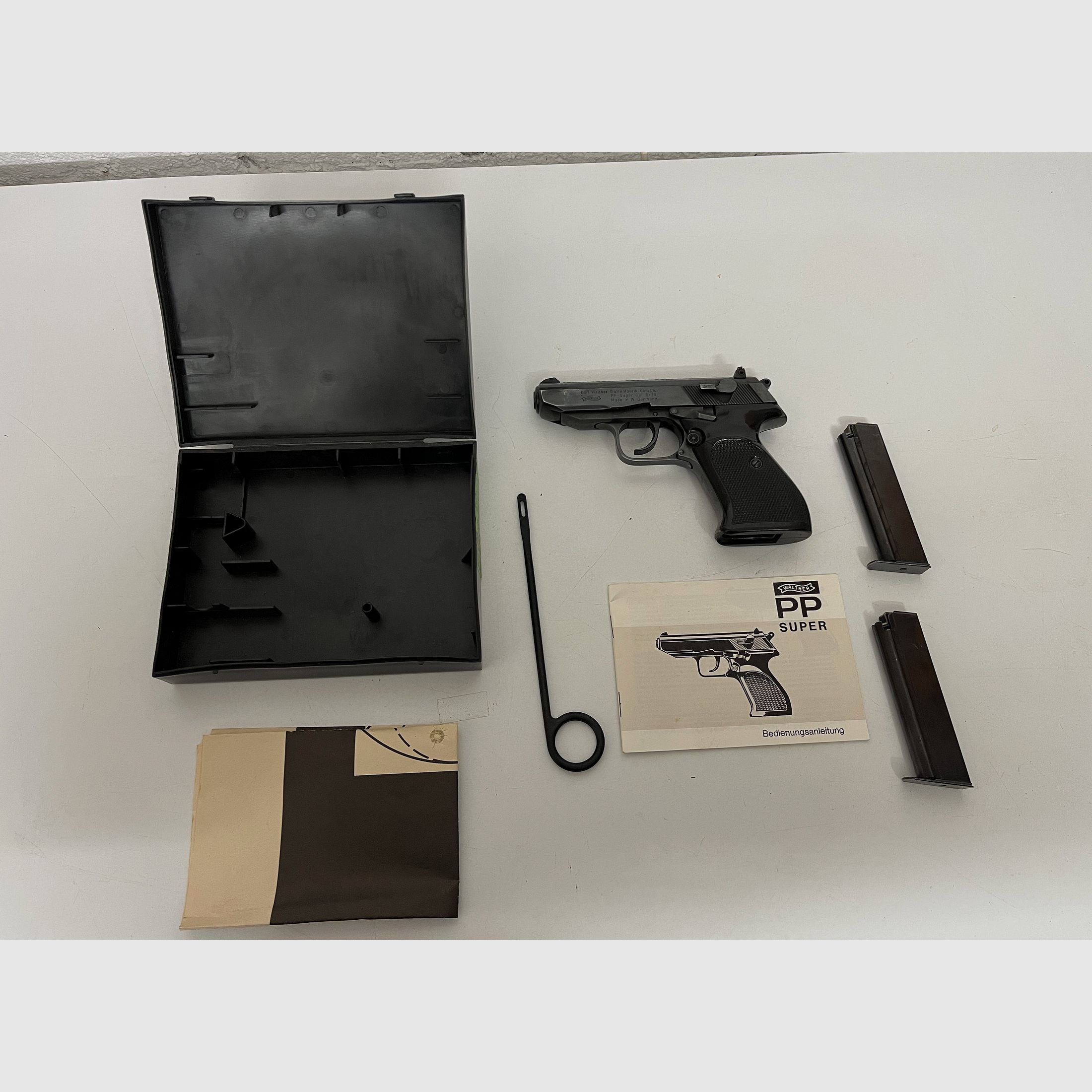 Rariteit: Walther PP Super 9x18 Ultra (Politie) – Overheids-Volledige Set (Landesforsten RP) – Nummergelijk