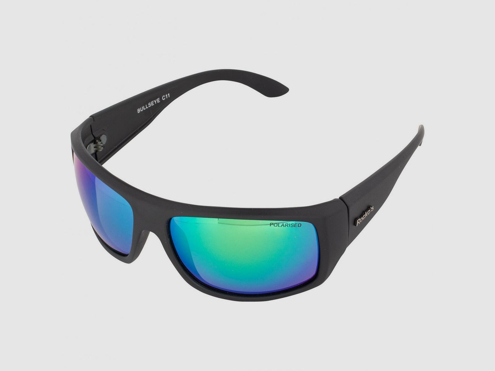 Polbrille Blue Mirror (Schwarz/Blaugrüne Gläser)