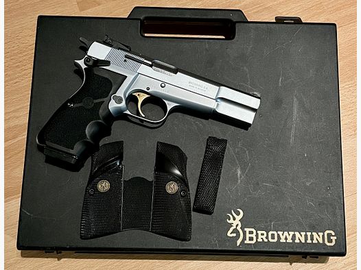 Browning FN High Power Silverchrome ORIGINAL & NEW absolute RARITY (not SIG 210, Korriphila, Korth, Manurhin, Brüner CZ, Tanfoglio, Target Champion, S&W, Colt, Walther, Customshop)