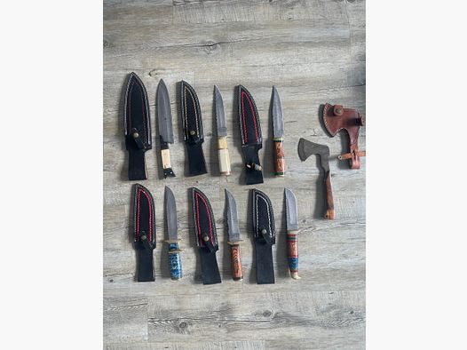 Damastmesser – 7 Stück Handanfertigung | Jagd & Outdoor
