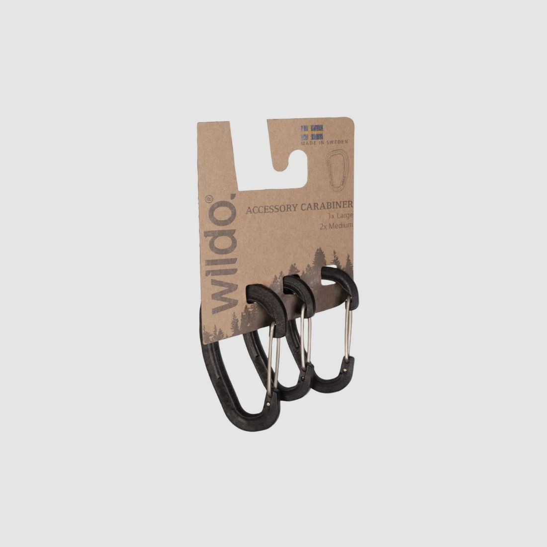 WILDO® KARABINER 3-er SET SCHWARZ