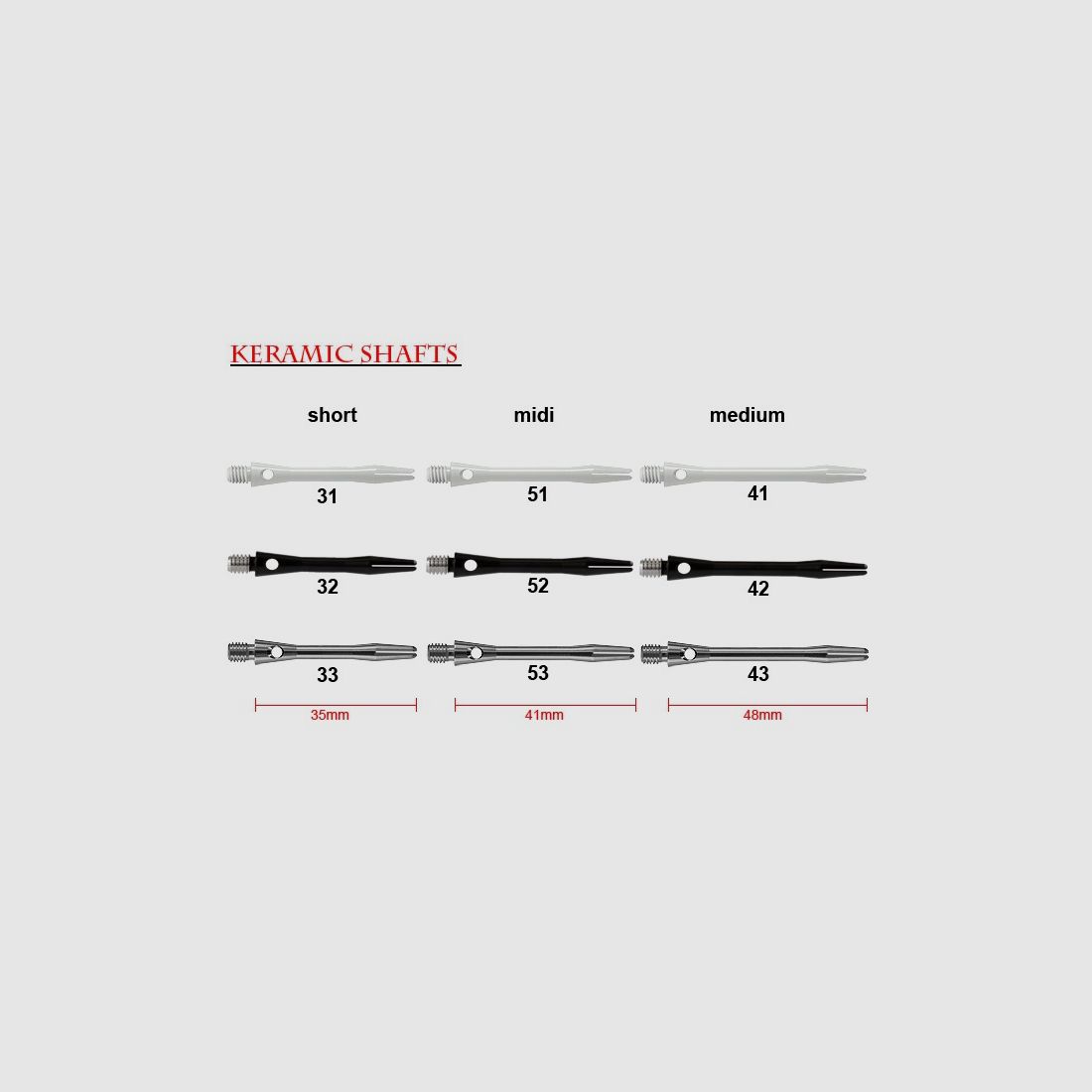 Harrows-Darts-Technology Shafts Keramic medium weiß Dart & Zubehör